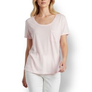 4/$20 Old Navy Pink Linen Blend Pocket Tee Short Sleeve Top XS